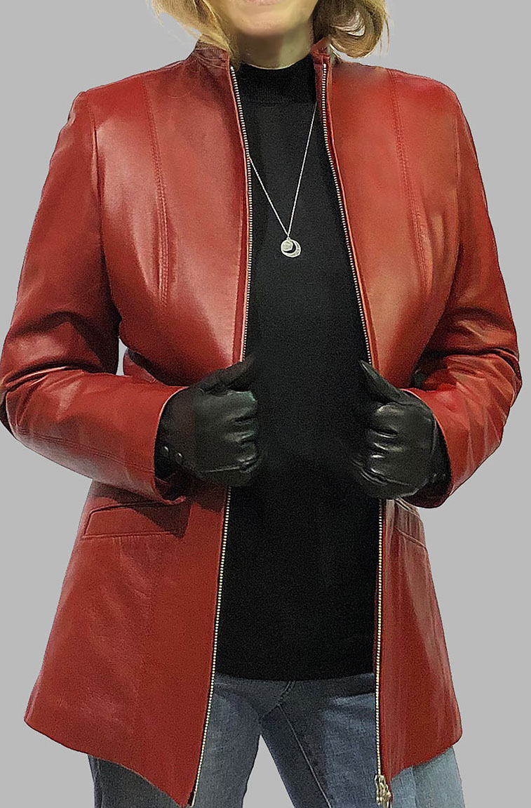 Beautiful Red Heart Leather Biker Jacket - The Genuine Leather